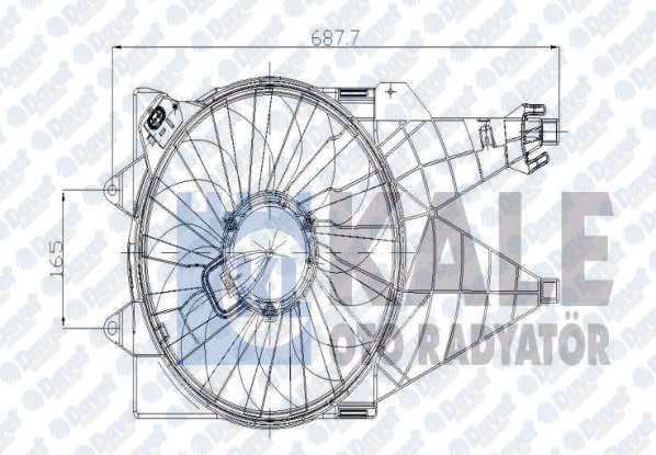 KALE 013501002 Fan-Motor-Davlumbaz (Set) Fiat Linea 1.3/1.6 Mjet 07->